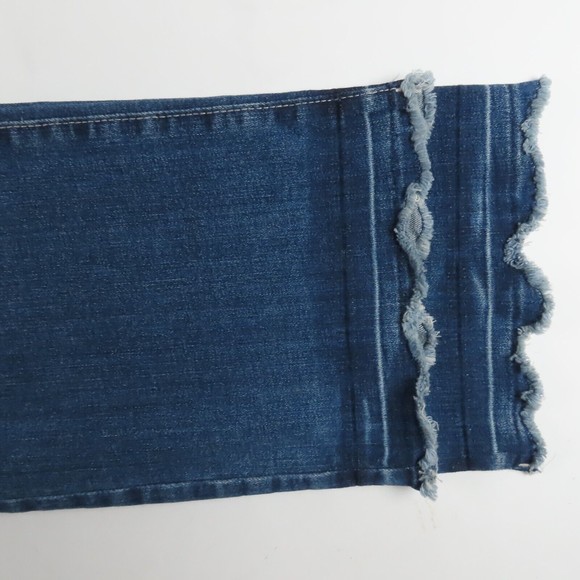 NYDJ Womens Jeans Size 12 Marilyn Raw Hem Medium Wash Straight Leg Blue Denim - Picture 9 of 10